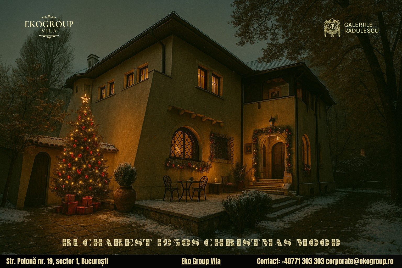 Poveste de Crăciun în inima anilor ’30: magia sărbătorilor la fosta Casă Tătărăscu, astăzi Eko Group Vila
